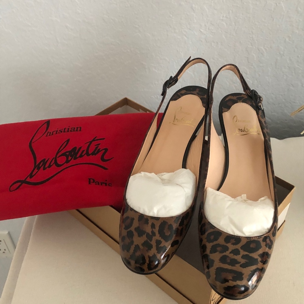 Christian Louboutin Cynthia Leopard Slingbacks